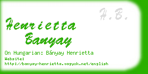 henrietta banyay business card